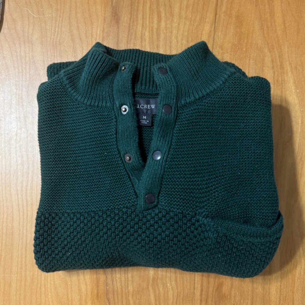 J Crew knit quarter snap sweater